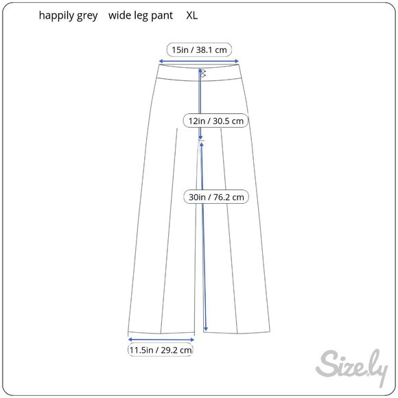 Happily Grey Tropical Print Wide Leg Pants Womens XL Flowy Lightweight Polyester - Picture 5 of 8